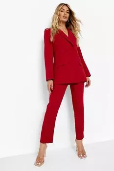 Индивидуальные брюки с тканевым поясом boohoo, красный