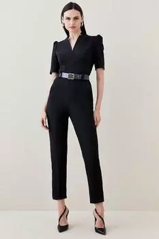 Индивидуальный комбинезон из структурированного крепа Forever с поясом Karen Millen, черный