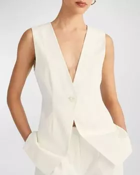 Индивидуальный жилет Francesca Derek Lam 10 Crosby, цвет Blanc De Blanc