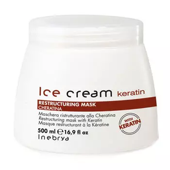 Inebrya Keratin восстанавливающая маска с кератином для поврежденных волос, 500 мл
