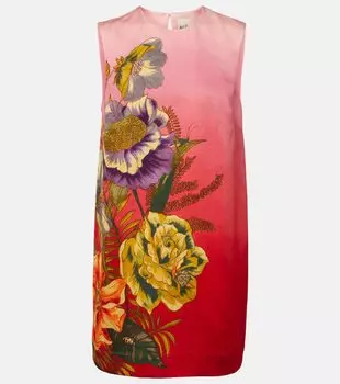 Инез мини-платье омбре из льна с добавками Almais, Pink Ombre