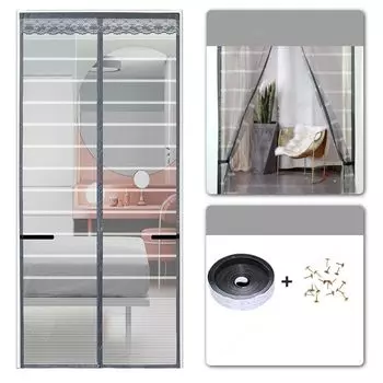 INF Магнитная сетка от насекомых Дверная штора Серая L