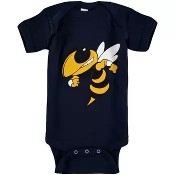 Infant Navy GA Tech Желтые куртки Боди с большим логотипом Unbranded