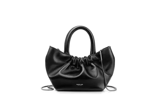 INJOYLIFE Сумка-тоут Cloud из овчины, сумка-цепочка, женская, мини, черно-белая