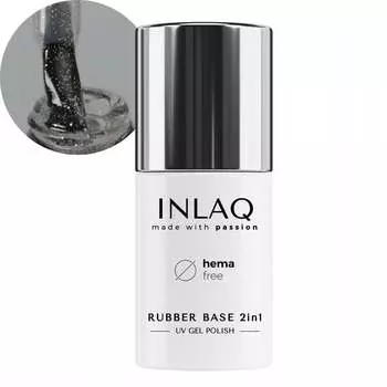 INLAQ Rubber Base 2in1 Прозрачная с частицами без HEMA