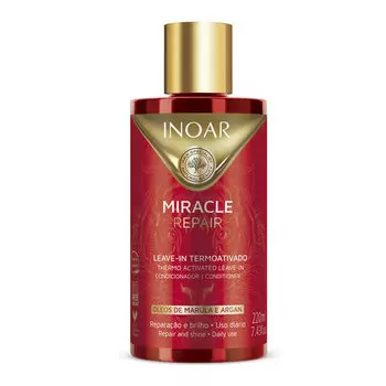 INOAR Miracle Repair Termo Activated Leave-In Conditioner, термозащитный кондиционер, восстанавливающий волосы, 220 мл