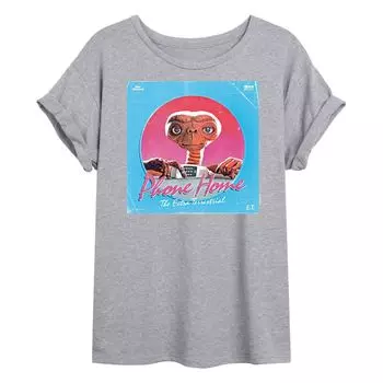 Инопланетянин Джуниора Большая футболка с рисунком Phone Home в стиле ретро Licensed Character, серый
