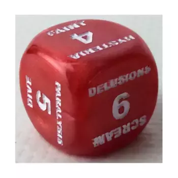 Insanity & Shock Die — мраморно-красный с белым, Insanity & Shock and Assorted Dice