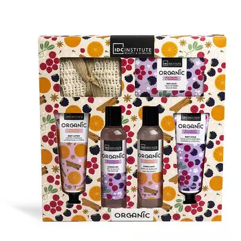 Институт IDC, Набор из 5 косметических средств Фрукты и корица + Органическое полотенце, 5 шт.