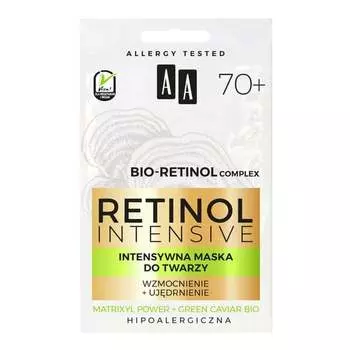 Интенсивная маска укрепляющая + укрепляющая 2х5мл AA Retinol Intensiv 70+