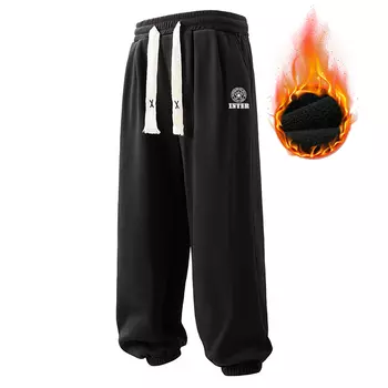 Inter Milan Football Club ФК Повседневные брюки унисекс Internazionale Milano, Серый (утолщенный, на флисовой подкладке)