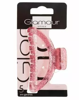 Inter Vion, Заколка для волос с пряжкой, розовый с блестками Inter-Vion