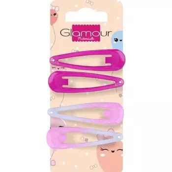 Inter-Vion, Заколки для волос розового цвета, 4 шт