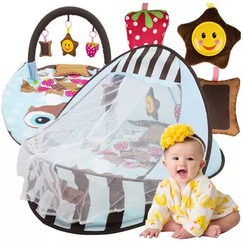 ИНТЕРАКТИВНЫЙ ОБРАЗОВАТЕЛЬНЫЙ КОВрик И ПАЛАТКА 2В1 С МОСКИТНОЙ СЕТКОЙ Z878 elektrostator