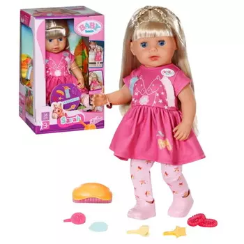 Интерактивная кукла Baby Born Sarah + аксессуары для укладки волос 36см