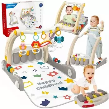 Интерактивный обучающий коврик-толкатель с фортепиано 2 в 1, интерактивный игровой центр. Doris