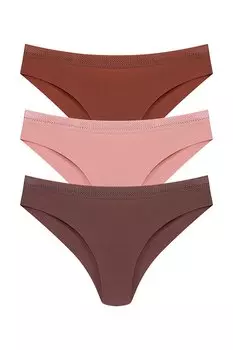 Интерлок, лазерная резка, сотовая резина, женские трусики из Бразилии, 3 предмета HNX, браун-тан