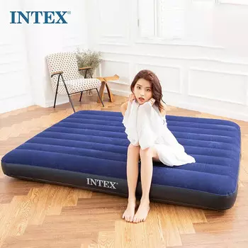 Intex64759W двойная увеличенная надувная кровать, домашний спальный коврик, портативная кровать для обеда, уличная палатка, складная кровать N