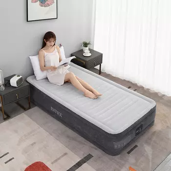 Intex67766 встроенный электрический насос, односпальная надувная кровать, домашняя надувная кровать для обеденного перерыва, уличная палатка, спальный коврик, складная кровать N