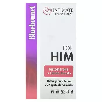 Intimates Essentials, для него, повышение тестостерона и либидо, 30 растительных капсул Bluebonnet Nutrition