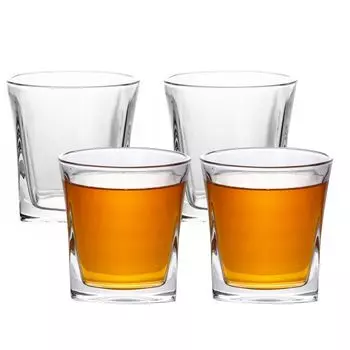 Intirilife 4 стакана для виски кристально чистого цвета «ВИНТАЖ»