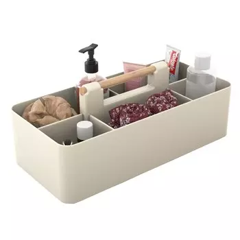 Intirilife, Органайзер для макияжа, Коробка для хранения косметической косметики с 5 отделениями для хранения косметики, Хаки