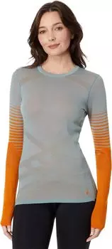 Intraknit Merino 200 Pattern Crew Smartwool, цвет Lead/Marmalade