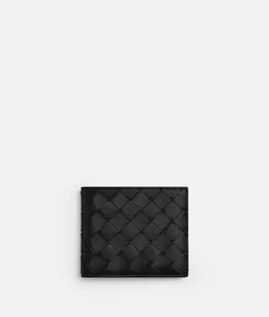 Intrecciato двойной кошелек Bottega Veneta, черный