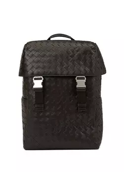 Intrecciato коричневый мужской кожаный рюкзак Bottega Veneta