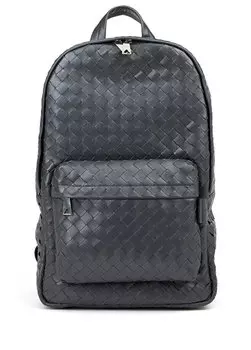 Intrecciato средний черный мужской кожаный рюкзак Bottega Veneta