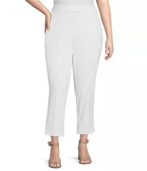 Investments Plus Size: прямые брюки 5TH AVE fit Elite с эластичной талией, белый