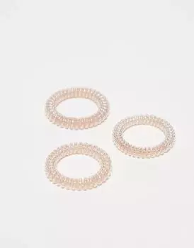 invisibobble – Набор из 3 тонких спиралей для волос – Розовый монокль