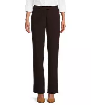 Инвестиции в брюки прямого кроя для контроля живота 5TH AVE Investments, коричневый