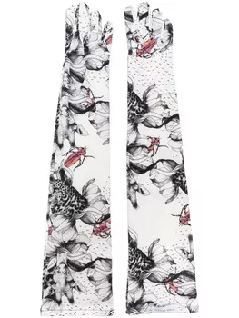 Ioana Ciolacu перчатки с принтом, белый