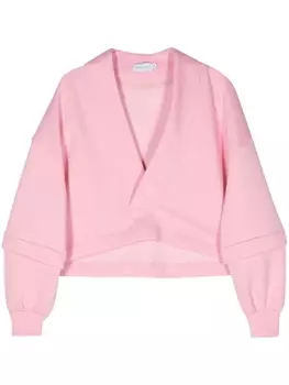 Ioana Ciolacu толстовка с V-образным вырезом и длинными рукавами, розовый