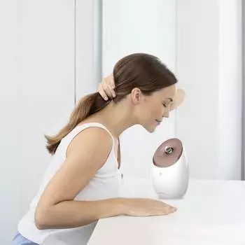 Ионизирующая сауна для лица Medisana Nano DS 600, белое и розовое золото