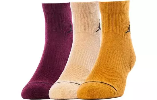 Иорданские носки унисекс Jordan, цвет 3 pairs purple + white + gold
