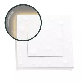 IP44 Светодиодное освещение ступеней DUPLEX из алюминия / белое - квадратное для установки в коробку скрытого монтажа 68 мм - теплый белый 3000K - [освещение лестницы - встраиваемый настенный светильник - непрямой] Ledando