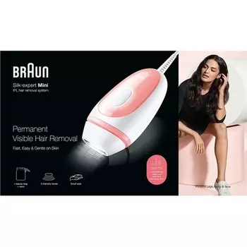 Ipl Silk Expert Pro Мини-устройство для удаления волос для женщин с дорожным футляром pl1014 Белый/Розовый, Braun