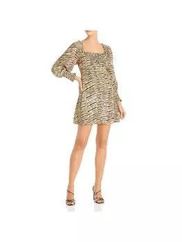 Ira Женское мини-платье с цветочным принтом и сборками FAITHFULL THE BRAND, цвет wildie animal print