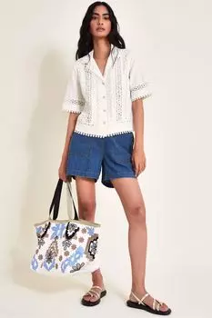 Ирина кружевная рубашка Monsoon, бежевый