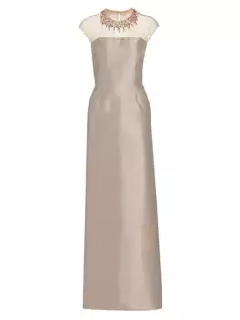 Ирина Микадо Атласное Платье Sachin & Babi, цвет frosty pewter