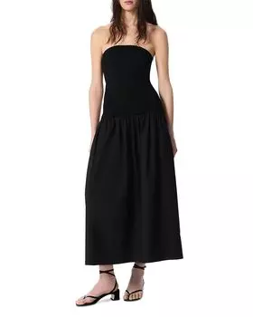 Ирина Платье макси из смесовых материалов rag & bone, черный