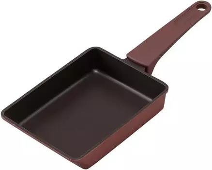 Iris Ohyama DCEG-I Сковорода для яиц, гриль для яиц, ромбовидное покрытие, сковорода, совместимость с индукционной индукцией, противоскользящая ручка, металлик, легко чистится, рубиново-красный, Ruby Red (Ih)