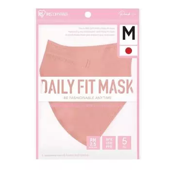Iris Ohyama Маска для лица IRIS OHYAMA Dairy Fit Pink (размер M) 5 шт./упак, Pink
