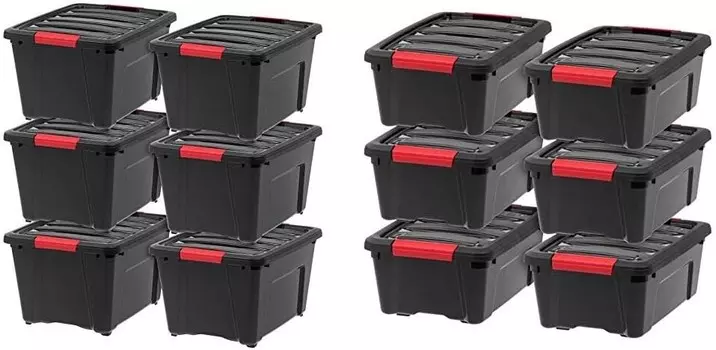 IRIS USA, Inc. TB-28 Складной ящик для хранения, 32 кварты, черный TB-42 Складной ящик для хранения, 12 литров, черный, Black