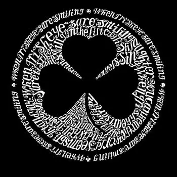 Ирландский - мужская футболка с рисунком Word Art LA Pop Art, черный