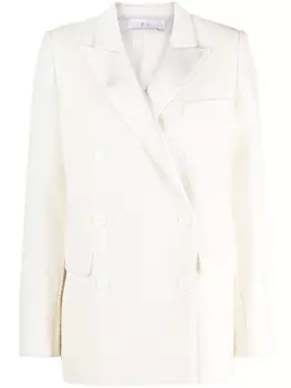 IRO двубортный твидовый блейзер, белый