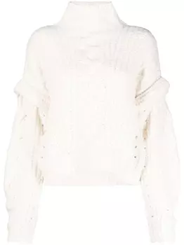 IRO джемпер крупной вязки с высоким воротником, нейтральный цвет