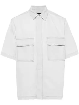 IRO джинсовая рубашка с коротким рукавом, серый